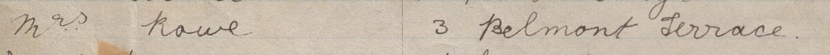 Image of Mrs Rowe's signature and address in the petition