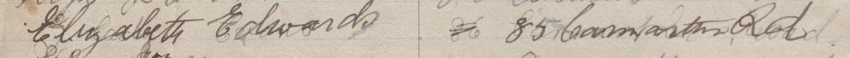 Image of Elizabeth Edwards's signature and address in the petition