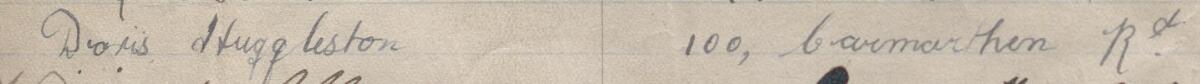 Image of Doris Huggleston's signature and address in the petition
