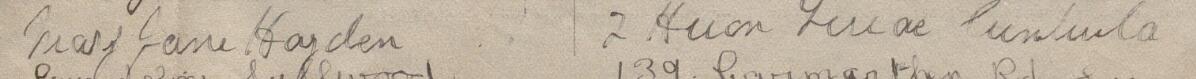Image of Mary Jane Hayden's signature and address in the petition