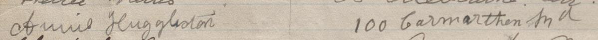 Image of Annie Huggleston's signature and address in the petition