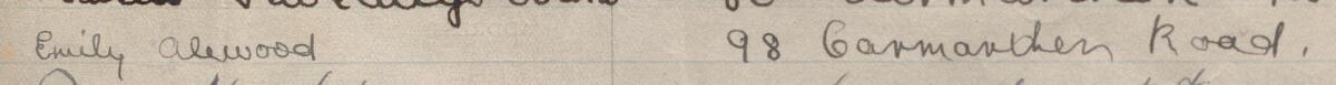 Image of Emily Alewood's signature and address in the petition
