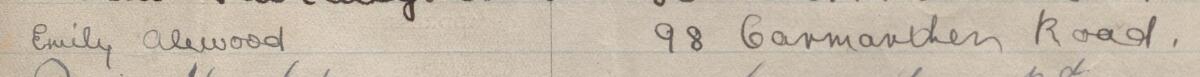 Image of Emily Alewood's signature and address in the petition