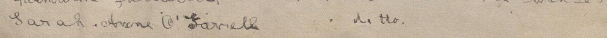 Image of Sarah Anne O'Farrell's signature and address in the petition