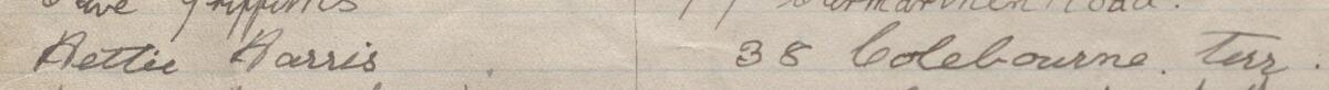 Image of Hettie Harris's signature and address in the petition
