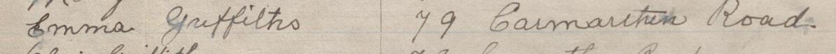 Image of Emma Griffiths's signature and address in the petition