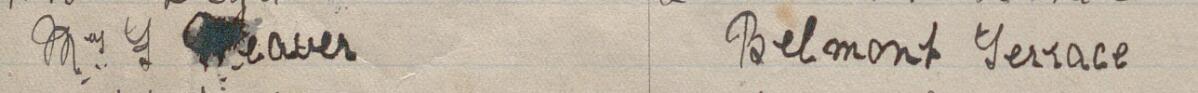 Image of Mrs F Weaver's signature and address in the petition