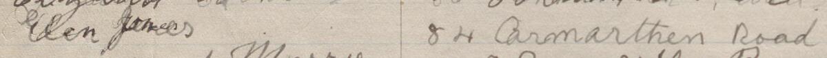 Image of Elen Jones's signature and address in the petition