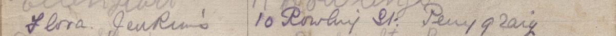 Image of Flora Jenkins's signature and address in the petition