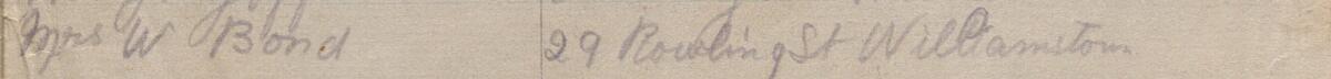 Image of Mrs W Bond's signature and address in the petition