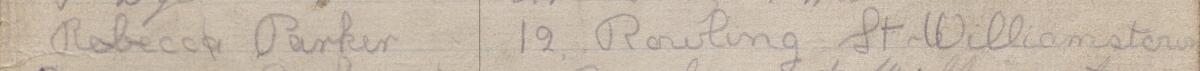 Image of Rebecca Parker's signature and address in the petition