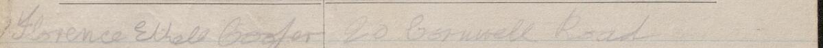 Image of Florence Ethell Cooper's signature and address in the petition