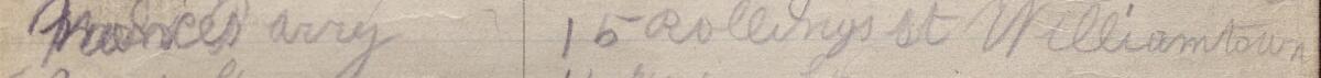 Image of Frances Arry's signature and address in the petition