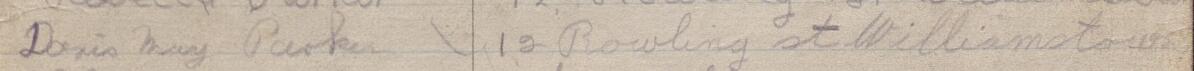 Image of Doris May Parker's signature and address in the petition
