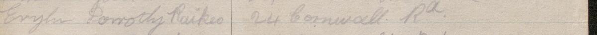 Image of Evelyn Dorrothy Raikes's signature and address in the petition