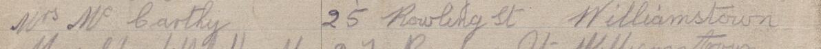 Image of Mrs Mc Carthy's signature and address in the petition