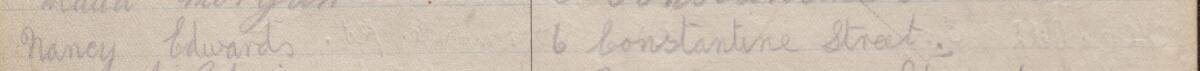 Image of Nancy Edwards's signature and address in the petition