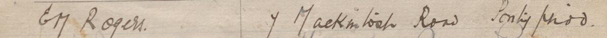 Image of E. M. Rogers's signature and address in the petition