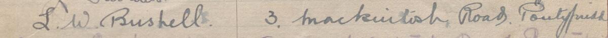 Image of L. W. Bushell's signature and address in the petition