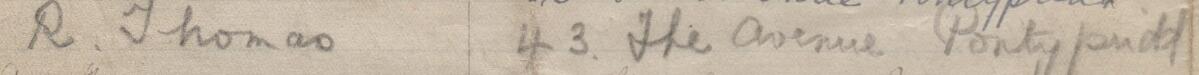 Image of R. Thomas's signature and address in the petition