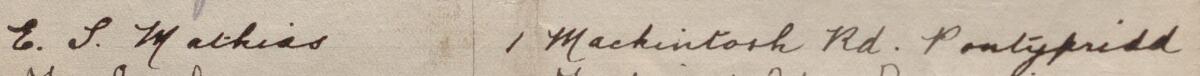 Image of E. S. Mathias's signature and address in the petition