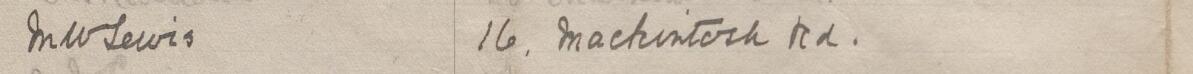 Image of M. W. Lewis's signature and address in the petition