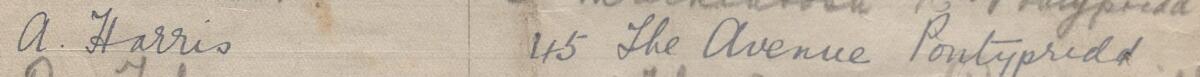 Image of A. Harris's signature and address in the petition