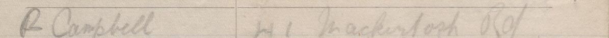 Image of R. Campbell's signature and address in the petition