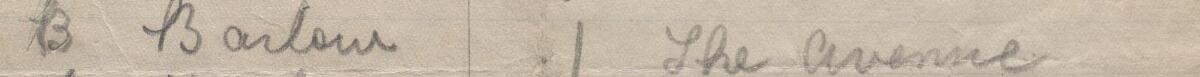Image of B. Barlow's signature and address in the petition