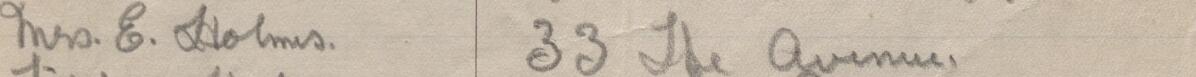 Image of Mrs E. Holmes's signature and address in the petition