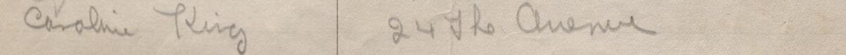 Image of Caroline King's signature and address in the petition