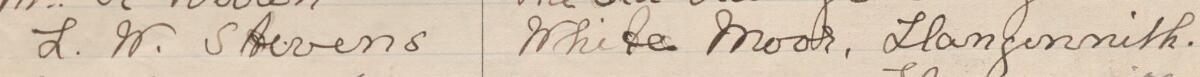 Image of L. W. Stevens's signature and address in the petition