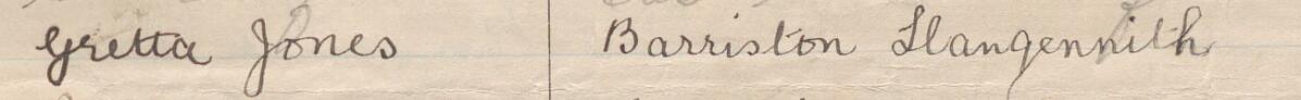 Image of Greta Jones's signature and address in the petition