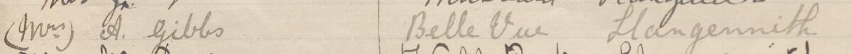Image of Mrs A. Gibbs's signature and address in the petition