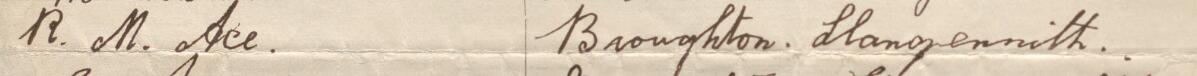 Image of R. M. Ace's signature and address in the petition