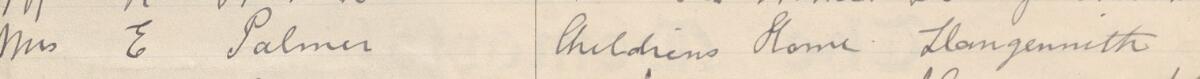 Image of Mrs E Palmer's signature and address in the petition