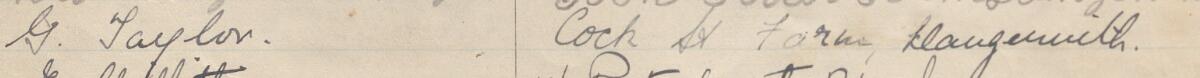 Image of G Taylor's signature and address in the petition