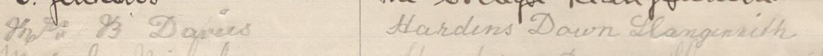 Image of Mrs B Davies's signature and address in the petition