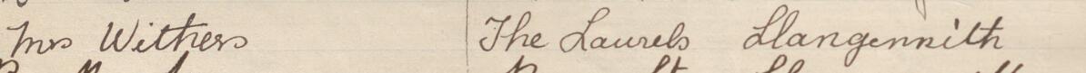 Image of Mrs Withers's signature and address in the petition