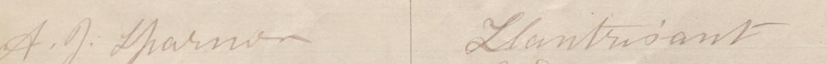 Image of A. J. Harrison's signature and address in the petition