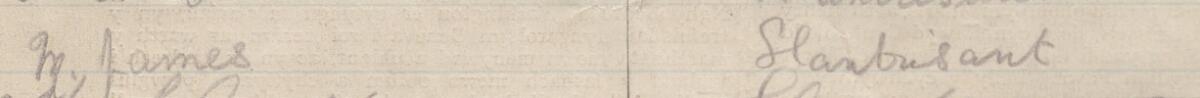 Image of M James's signature and address in the petition