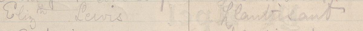 Image of Elizabeth Lewis's signature and address in the petition
