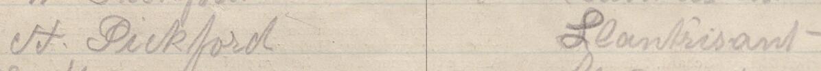 Image of H Pickford's signature and address in the petition