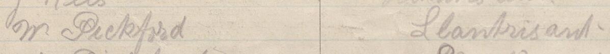 Image of W Pickford's signature and address in the petition