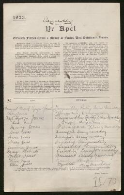 Petition - 15/73 - Mawddwy
