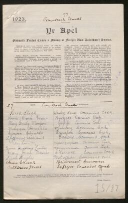 Petition - 15/87 - Glantwymyn