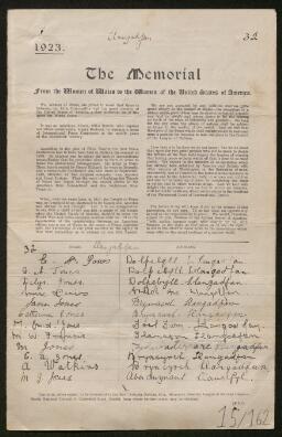 Petition - 15/162 - Banwy