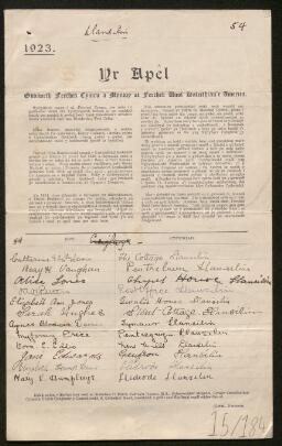 Petition - 15/184 - Llansilin