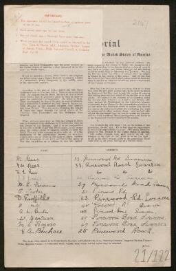 Petition - 21/122 - Uplands