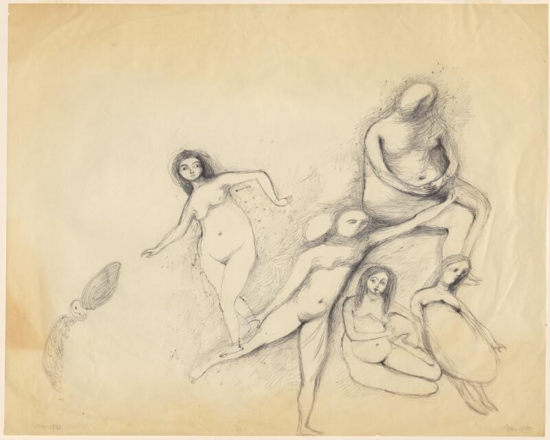 Five nude figures